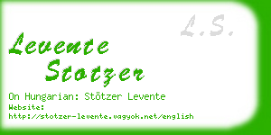 levente stotzer business card